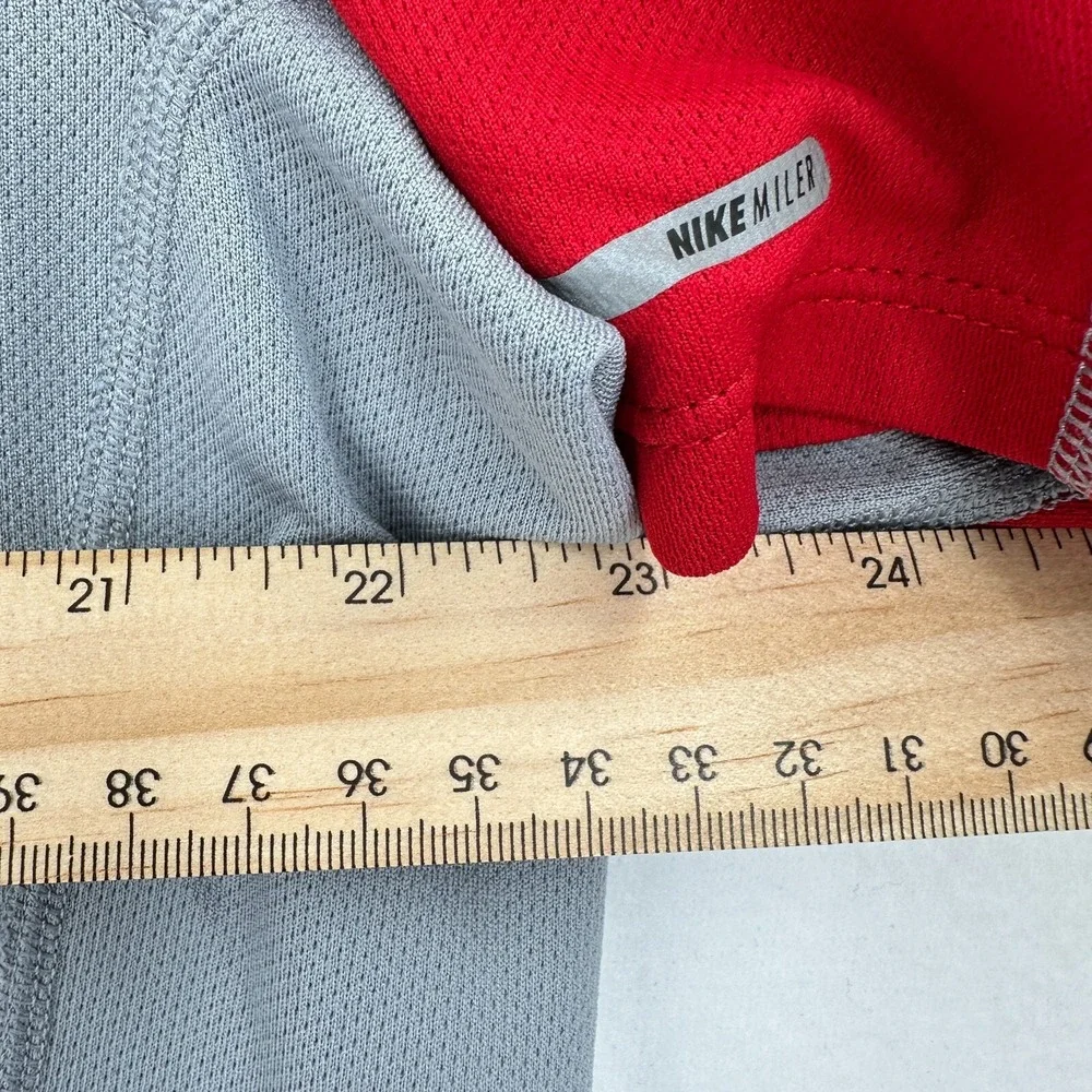 Nike‎ Miler Running Dri-Fit Shirt Mens XL Gray Red Athletic Gym Activewear OSU